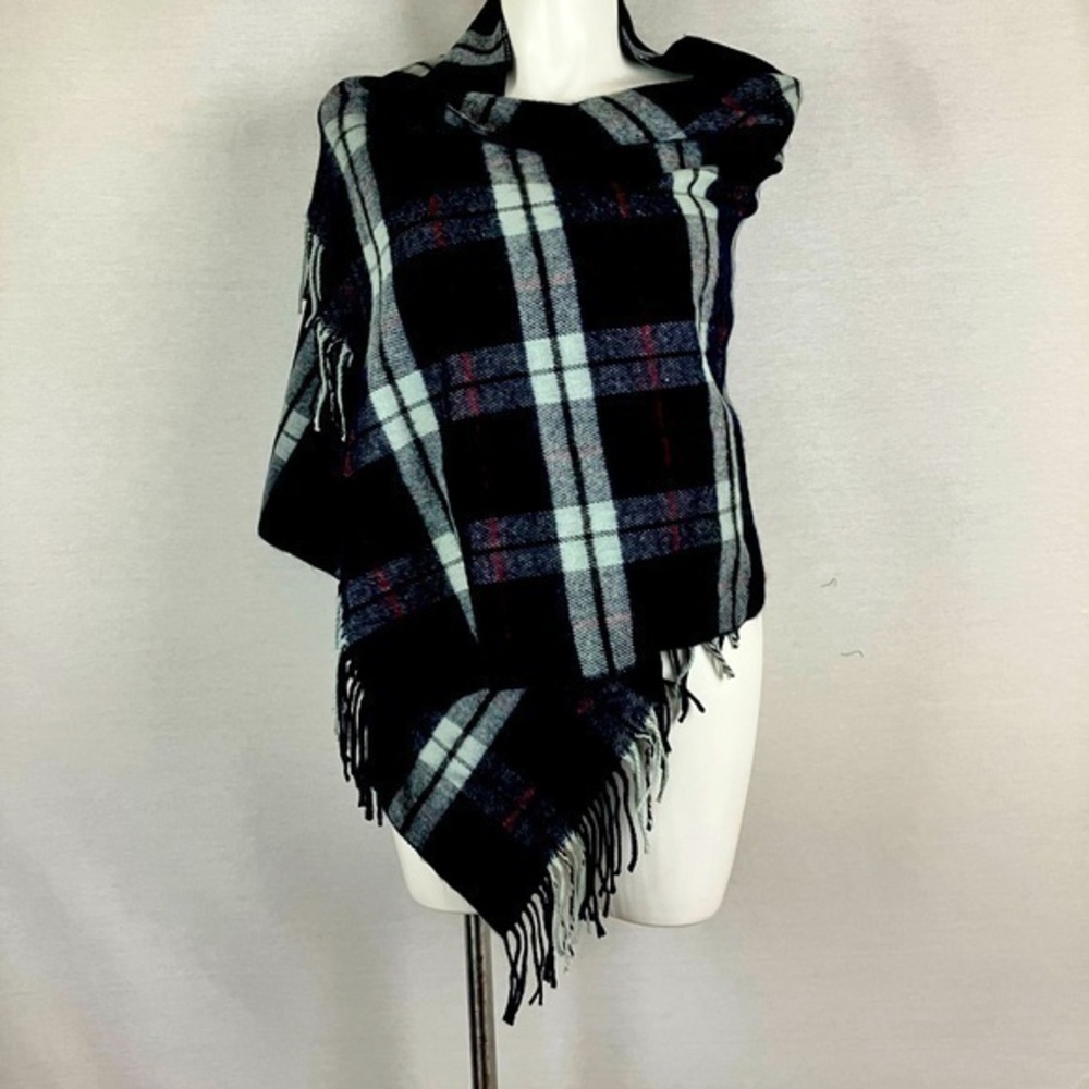 Plaid Fringe Wrap